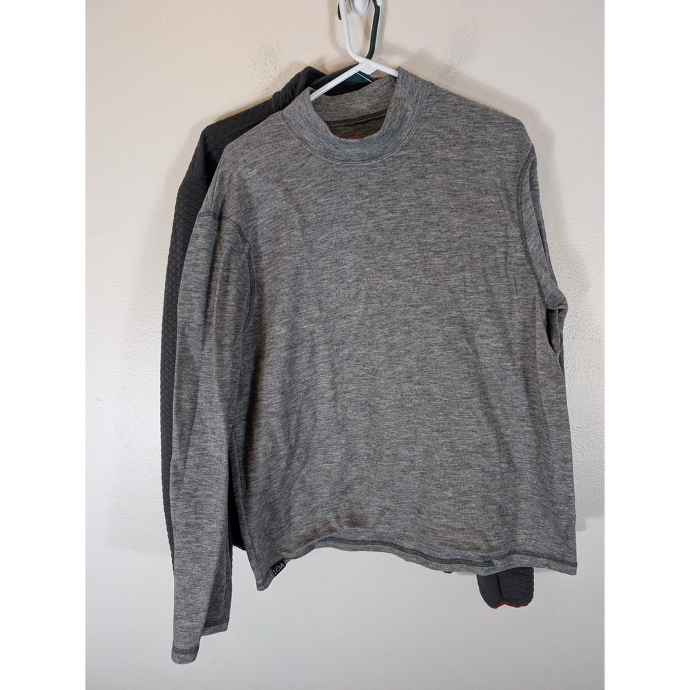 Rail Riders LOA Mens XL Lot of 2 Heather Gray Long Sleeve Pullover Shirts